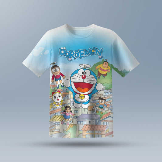Doraemon New Kids AOP Sports T-Shirt