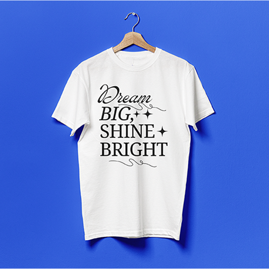 Dream Big, Shine Bright / Motivation Quote-Puzzle Squad Cotton T-shirts for Boys & Girls