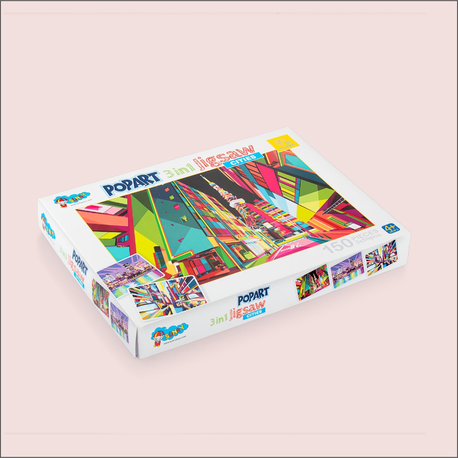 3 in 1 Pop Art Jigsaw Puzzle Cities Theme