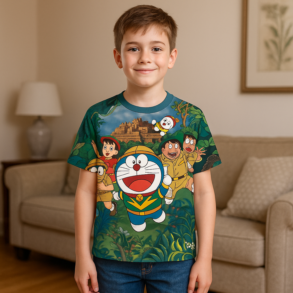Doraemon Kids AOP Sports T-Shirt