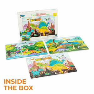 3 in 1 Jigsaw Puzzle Dinosaur