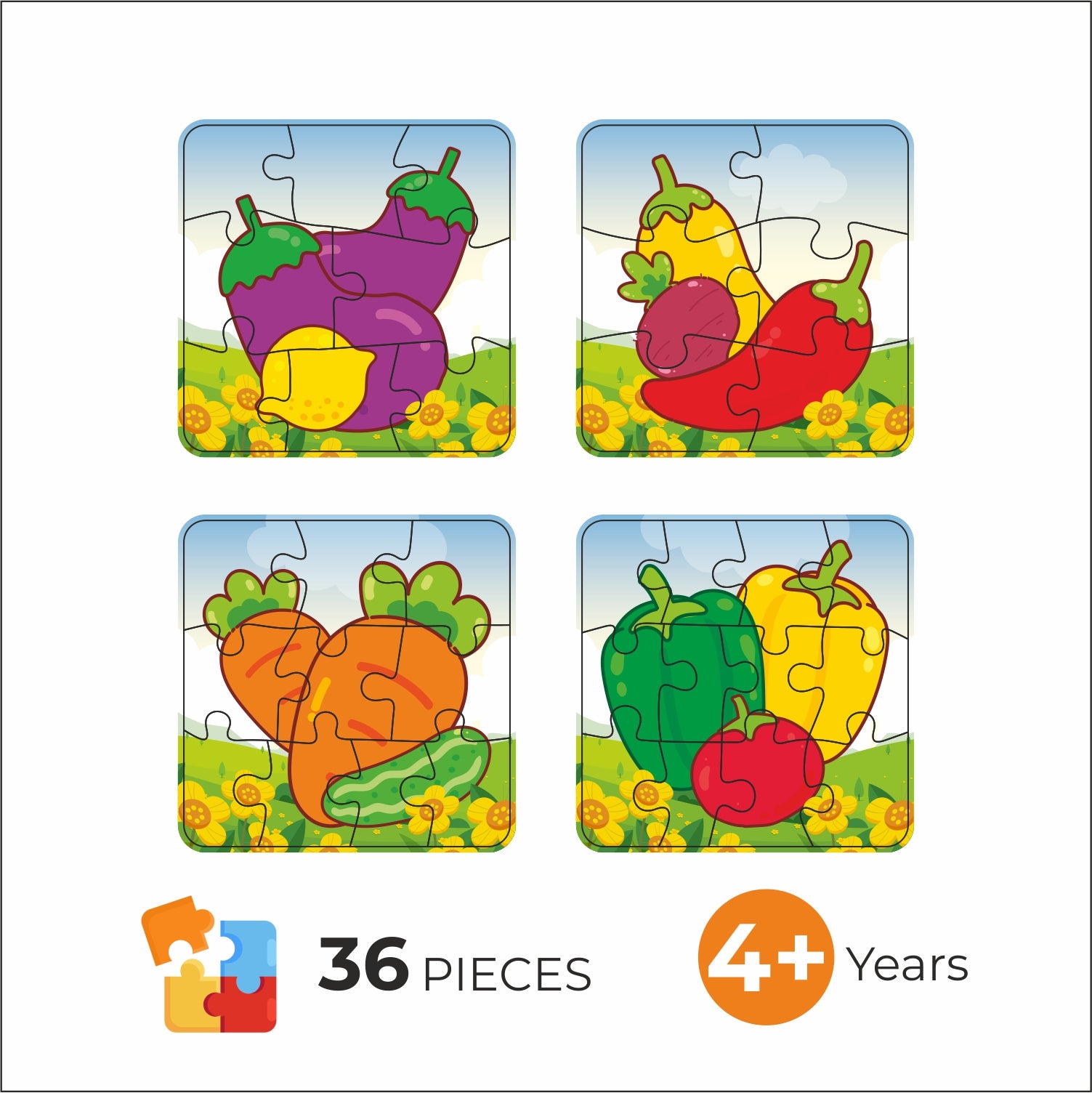 4 in 1 Vegetable Jigsaw Puzzle