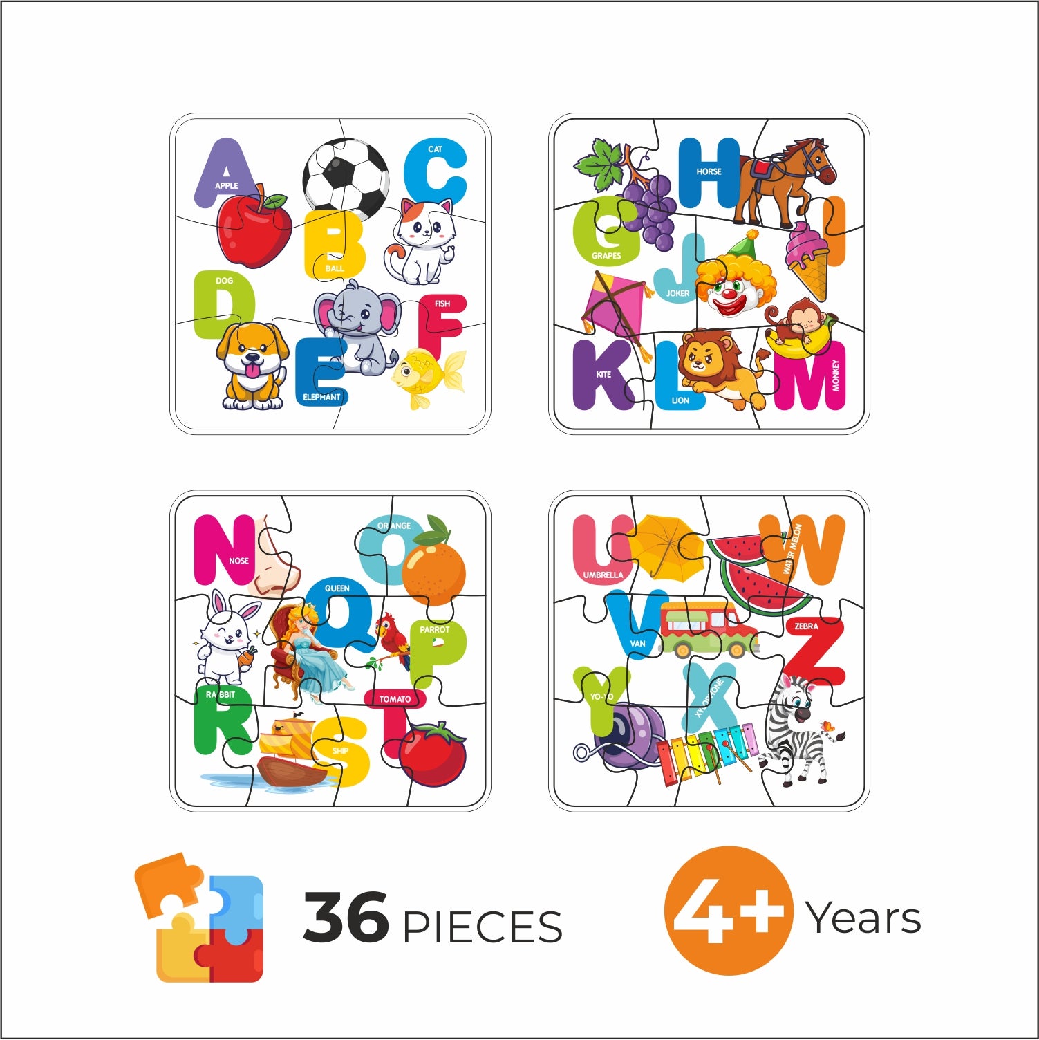 4 in 1 Alphabet Jigsaw Puzzle