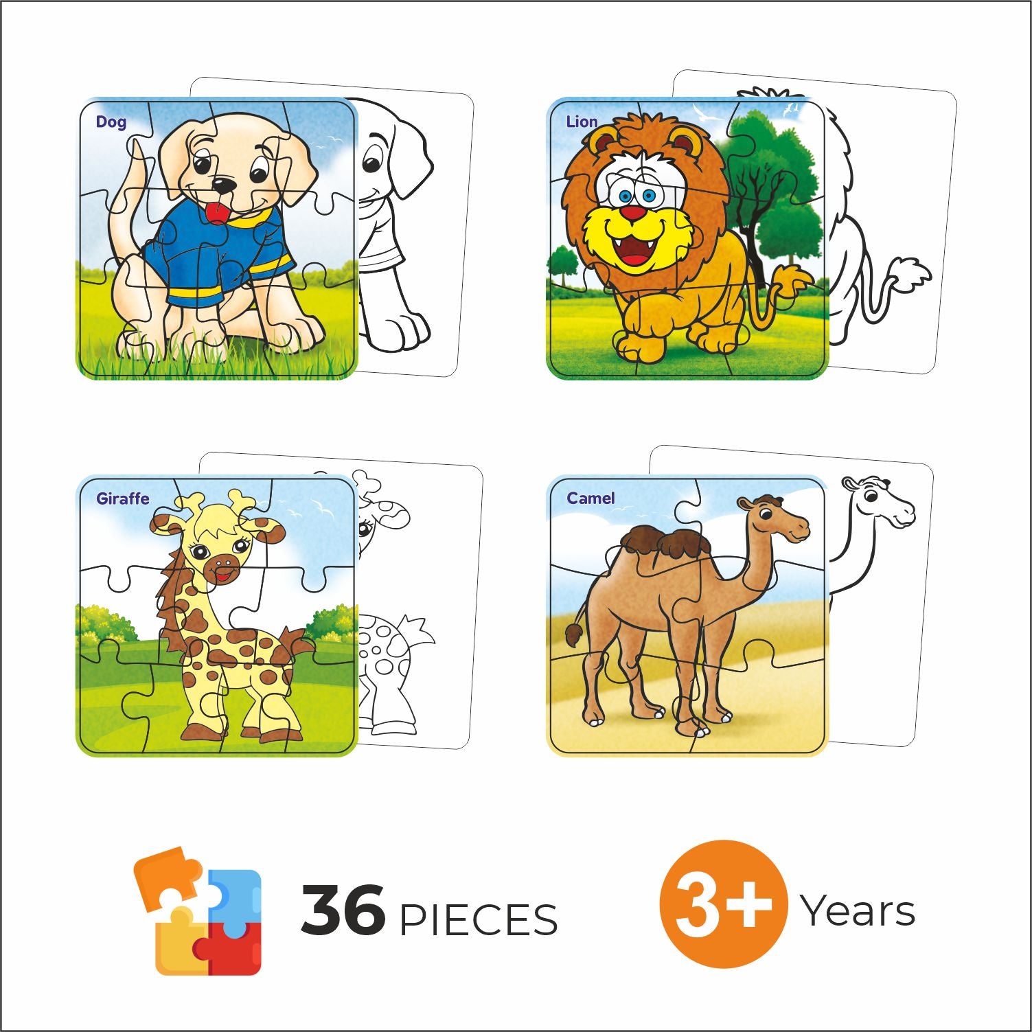 Puzzle and Paint Animal Jigsaw Puzzle