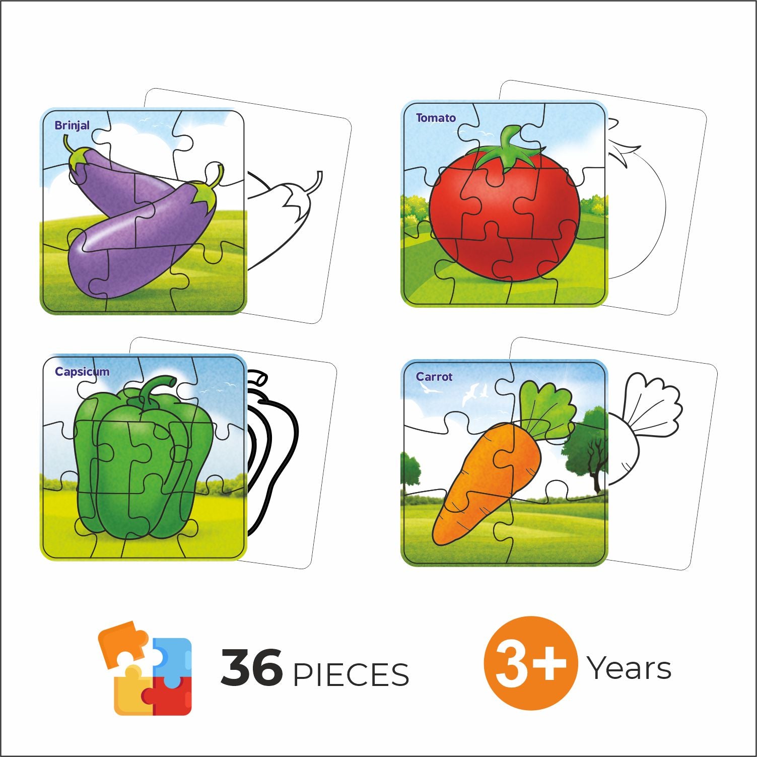 Puzzle and Paint Vegetable Jigsaw Puzzle