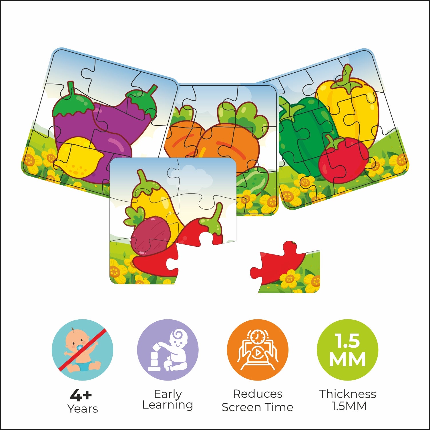 4 in 1 Vegetable Jigsaw Puzzle