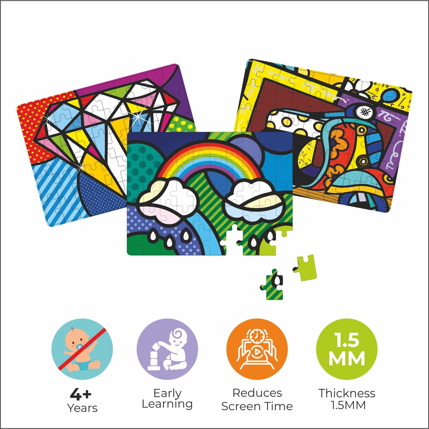 3 in 1 Jigsaw Puzzle Pop Art Abstract Theme