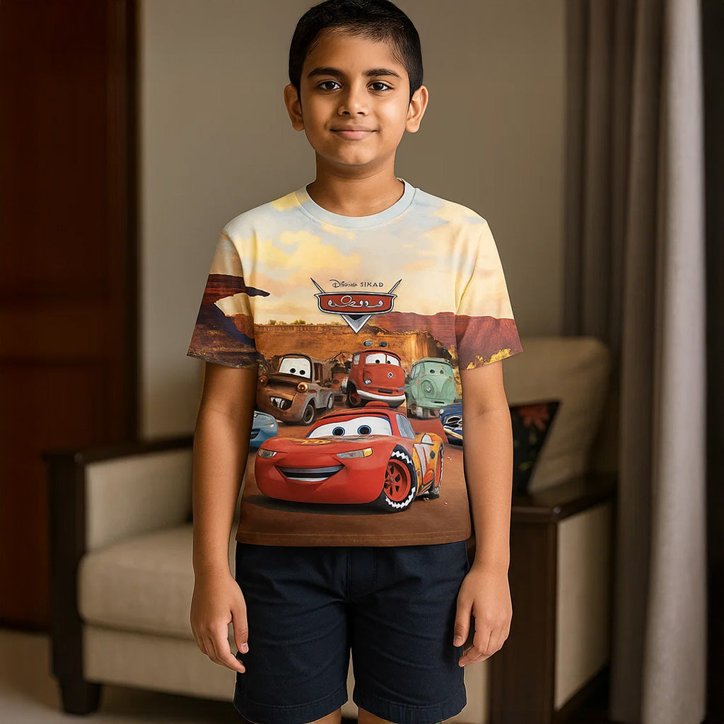 Car Kids AOP Sports T-Shirt