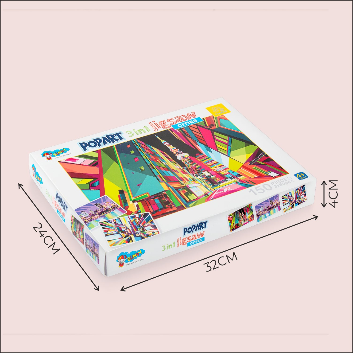 3 in 1 Pop Art Jigsaw Puzzle Cities Theme