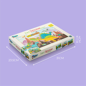 3 in 1 Jigsaw Puzzle Dinosaur