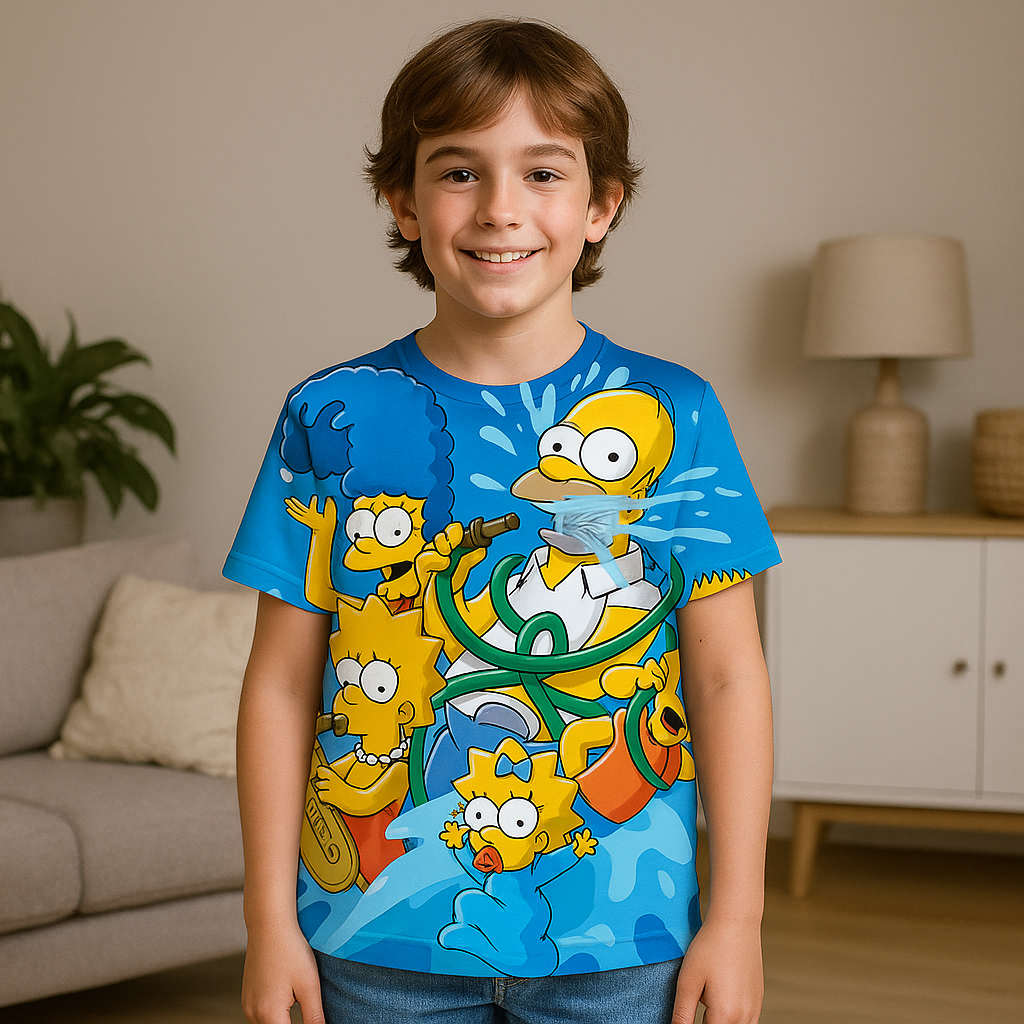 Cartoon Kids AOP Sports T-Shirt