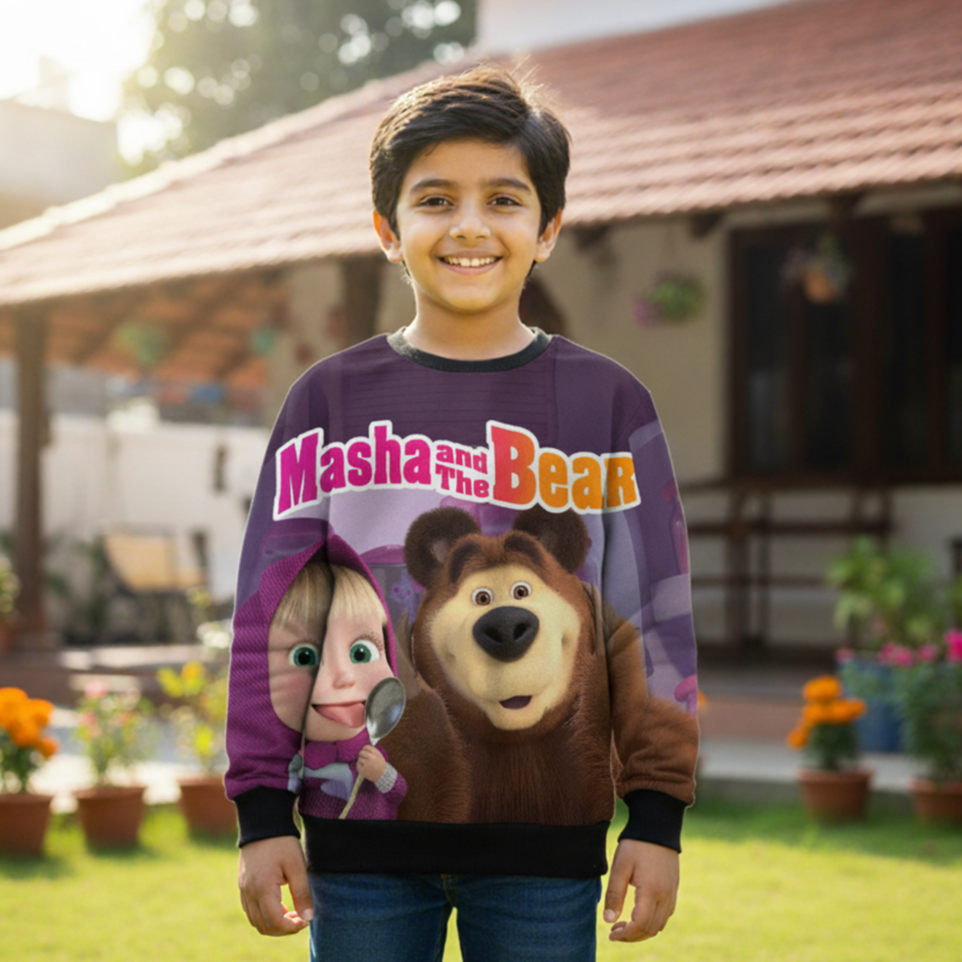 Masha and Bean AOP Kids Sweatshirt