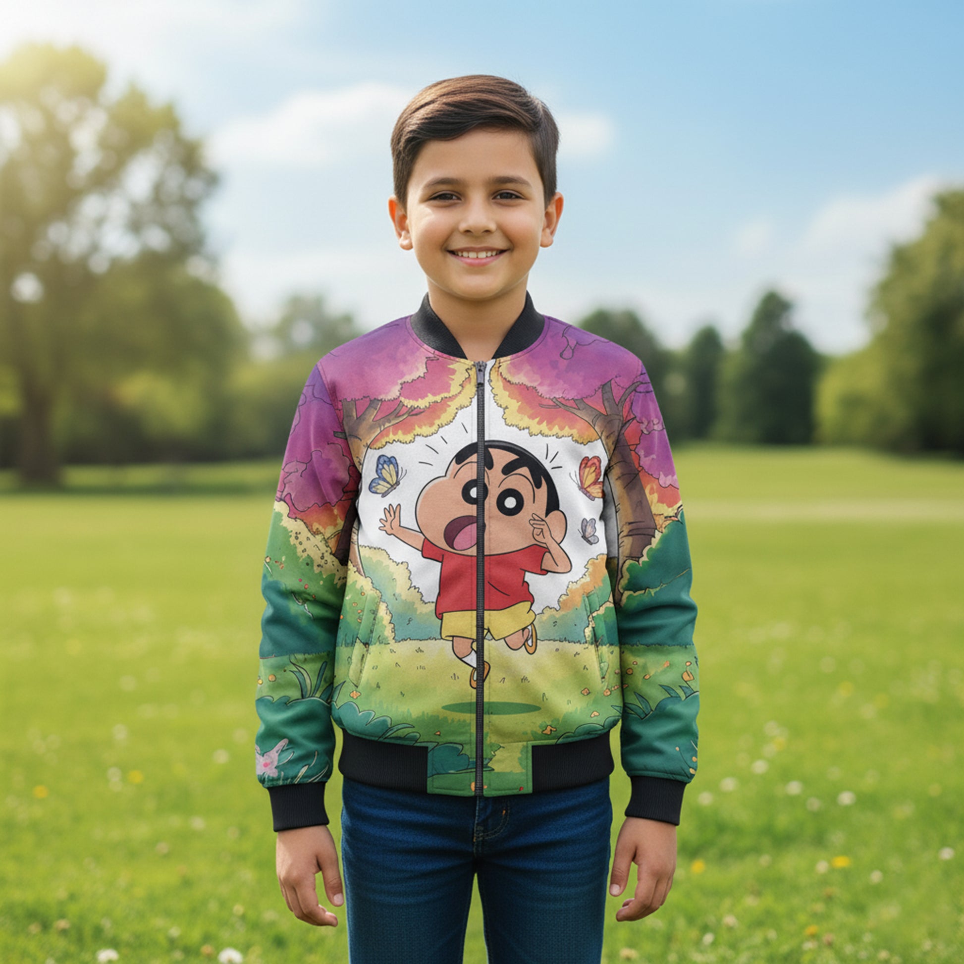 Shinchan AOP Kids Bomber Jacket