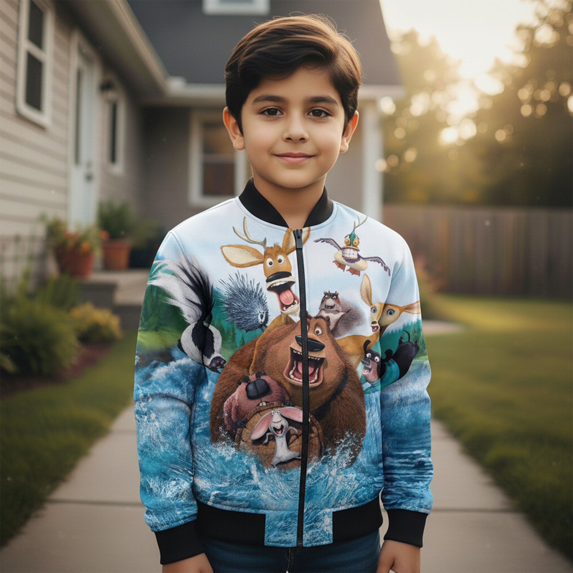 Zoo Prints AOP Kids Bomber Jacket