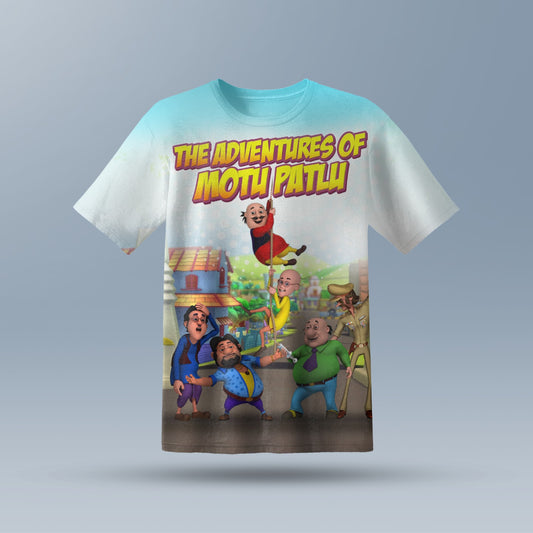 Motu Patlu Kids AOP Sports T-Shirt